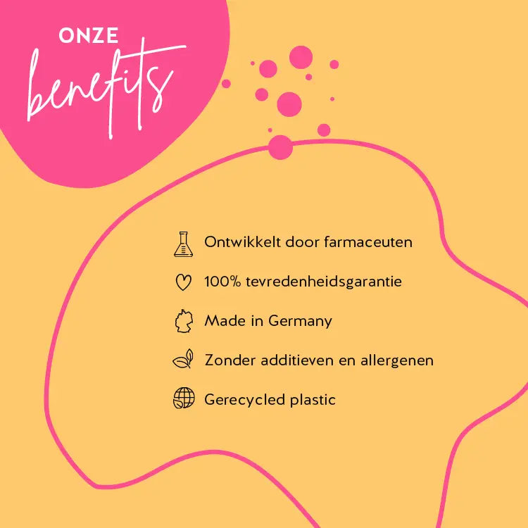 Bears with Benefits-producten zijn ontwikkeld in samenwerking met apothekers, hebben een hoge biologische beschikbaarheid en zijn gluten- en lactosevrij. De verpakking is gemaakt van gerecycled PET en er is een 100% tevredenheidsgarantie.