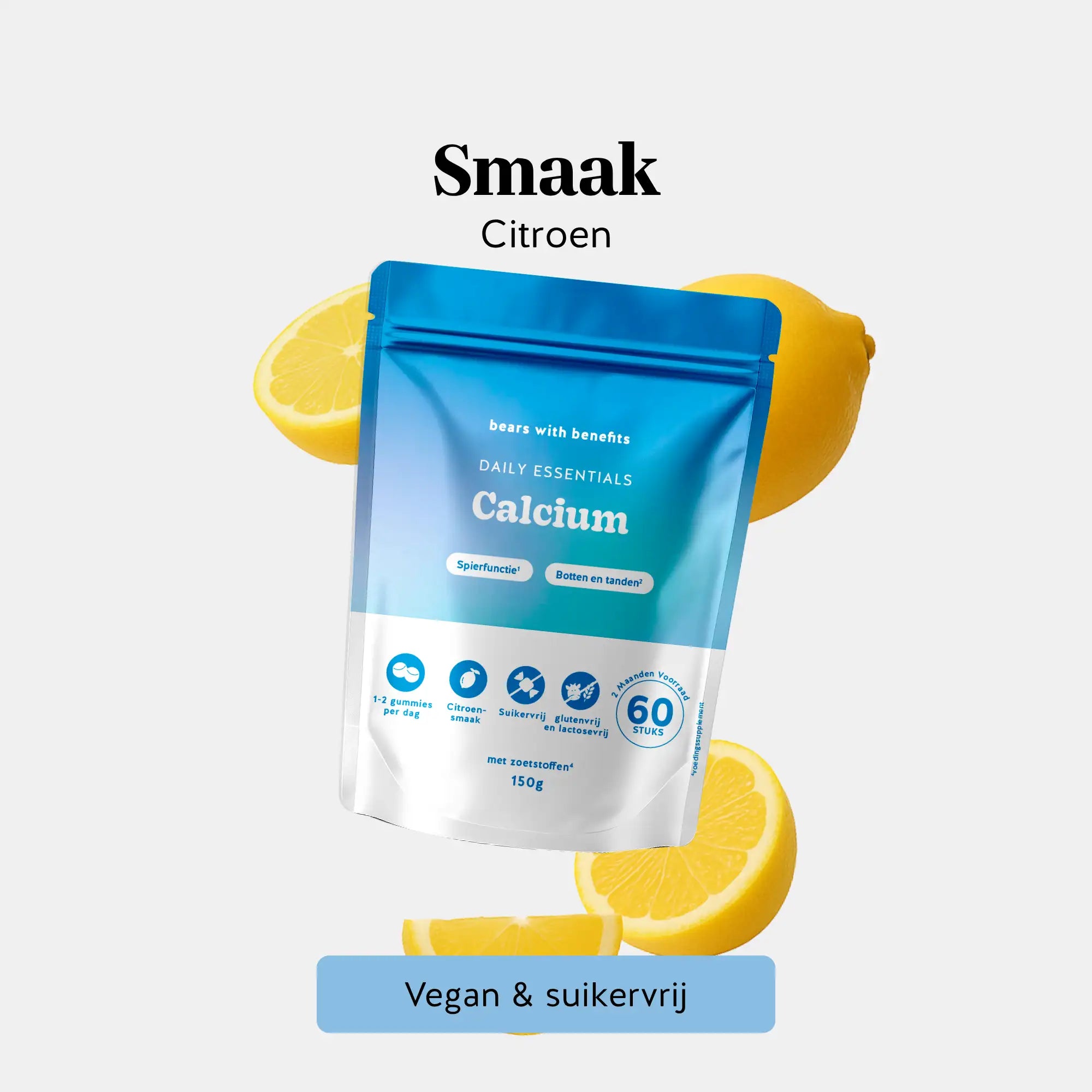 Calcium gummies met frisse citroensmaak – vegan en suikervrij l Bears with Benefits
