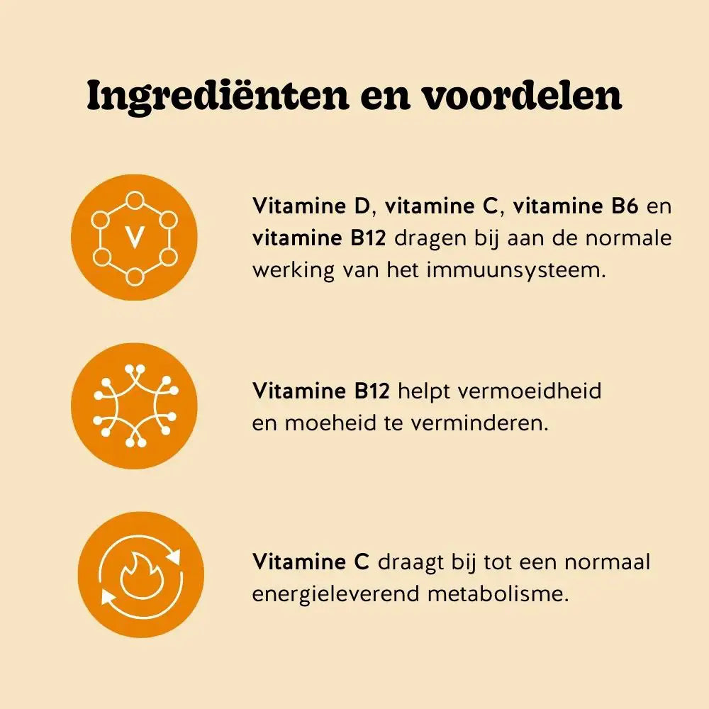 Gezondheidsvoordelen van Immune Vitamin - ondersteunt immuunsysteem, vermindert vermoeidheid, energie metabolisme l Bears with Benefits
