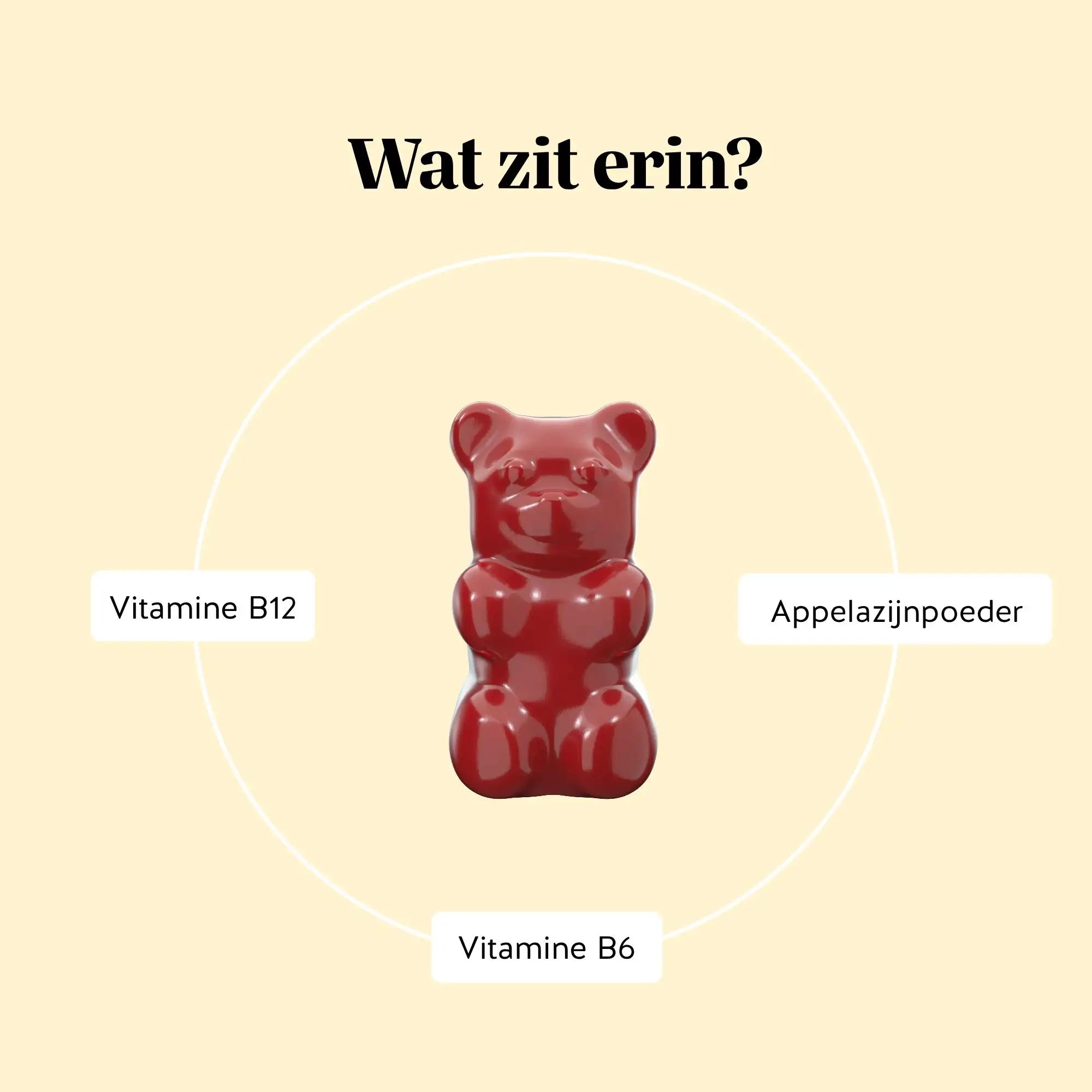 Ingrediënten van Happy Belly gummies: appelciderazijn, vitamine B6 en vitamine B12 l Bears with Benefits