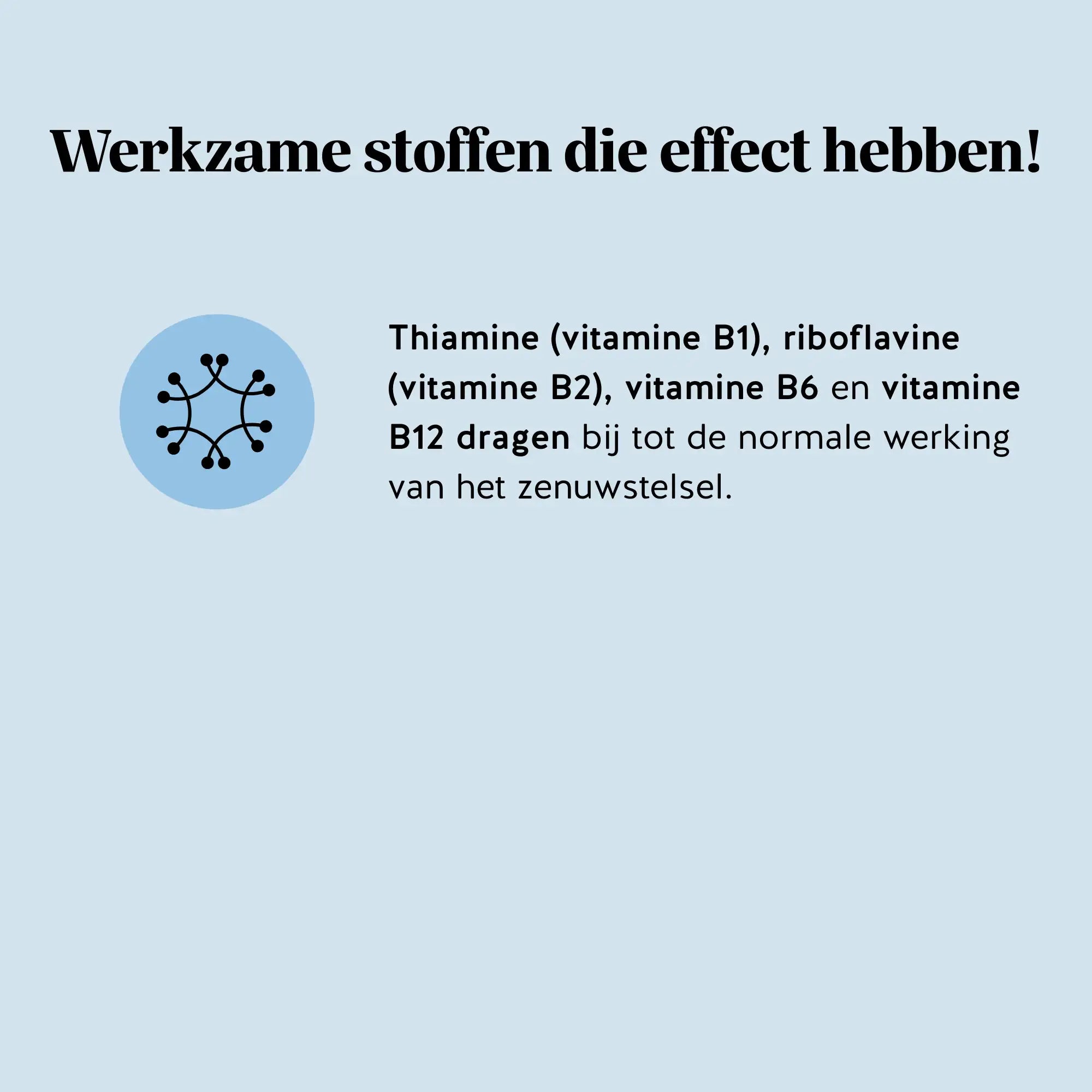 Visual met wettelijk toegestane gezondheidsclaims: vitamine B1, B2, B6 en B12 dragen bij aan de normale werking van het zenuwstelsel l Bears with Benefits.