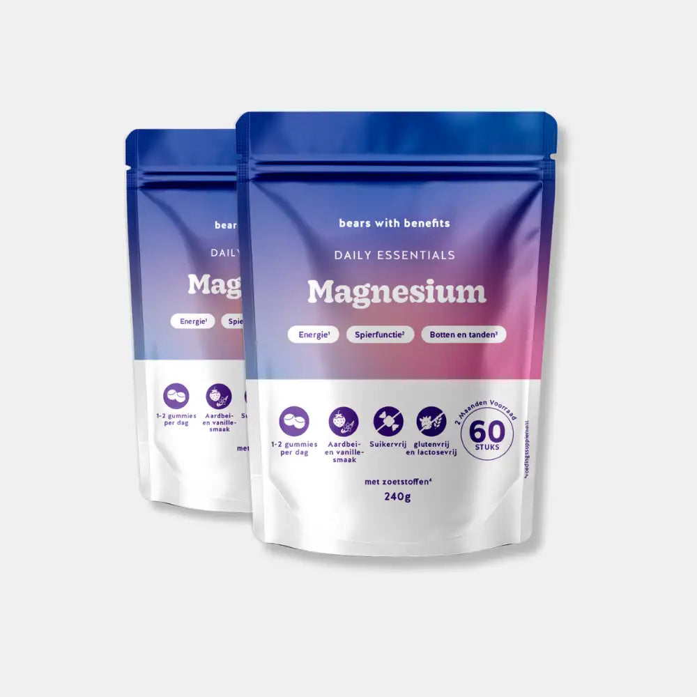 2-pack Magnesium Essentials gummies – energie, spierfunctie en botgezondheid l Bears with Benefits