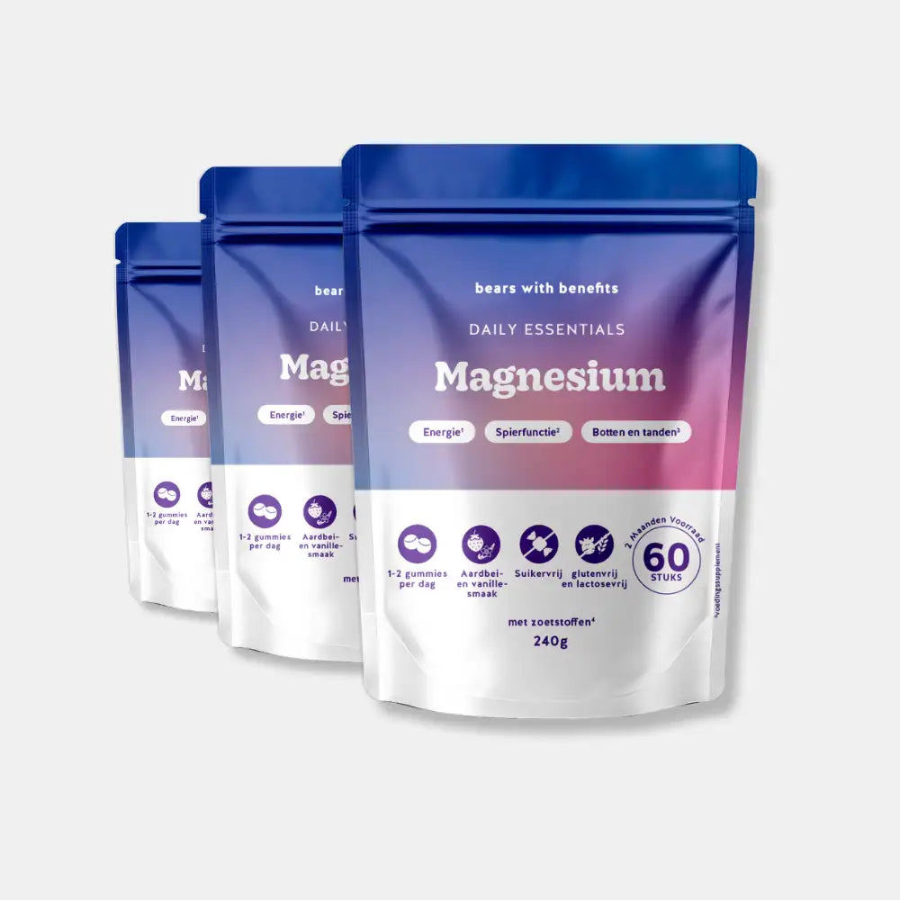3-pack Magnesium Essentials gummies – langere voorraad voor energie en spieren l Bears with Benefits