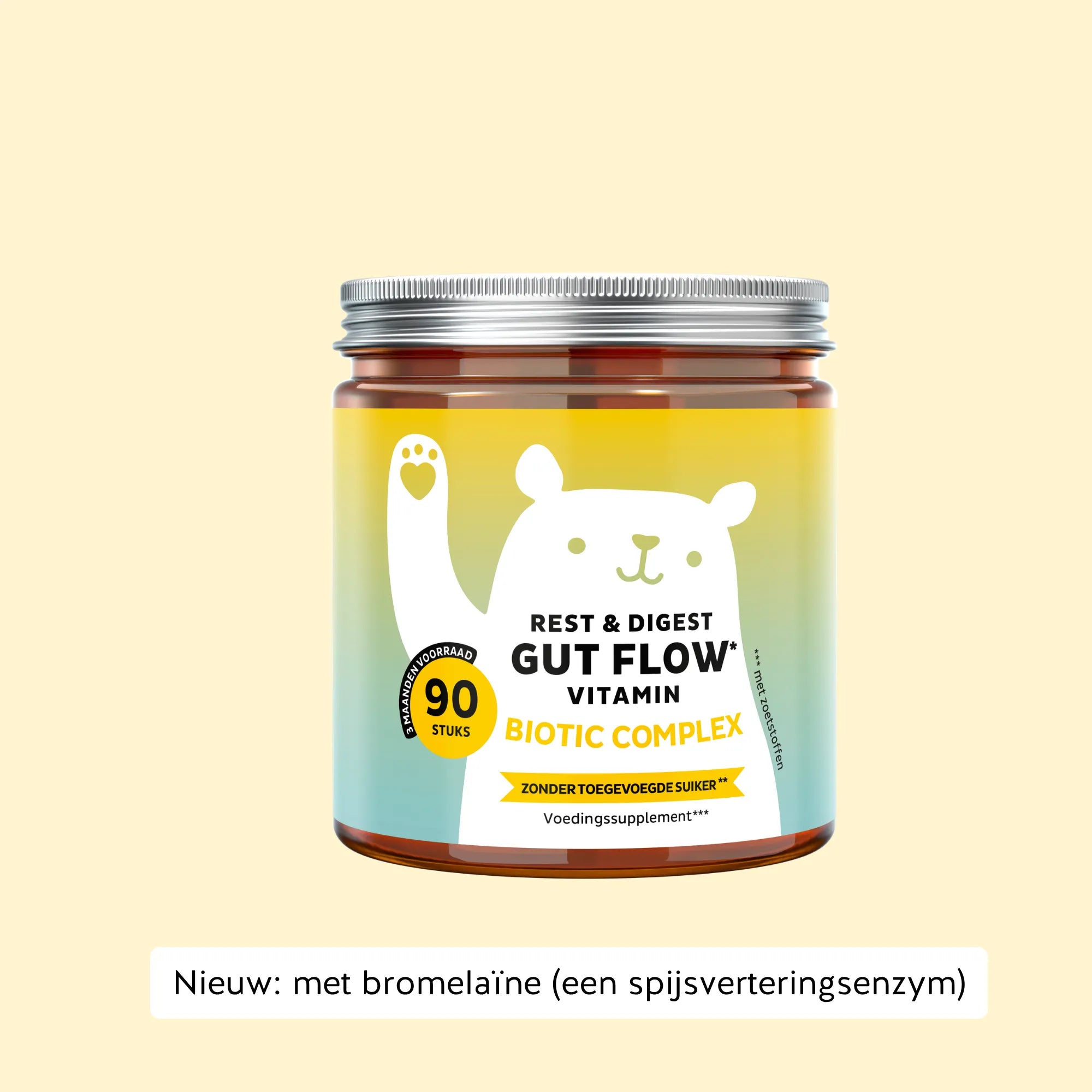 Rest & Digest Gut Flow Vitamin gummies met frisse sinaasappelsmaak, suikervrij en vegan, ideaal voor langdurig gebruik l Bears with Benefits.