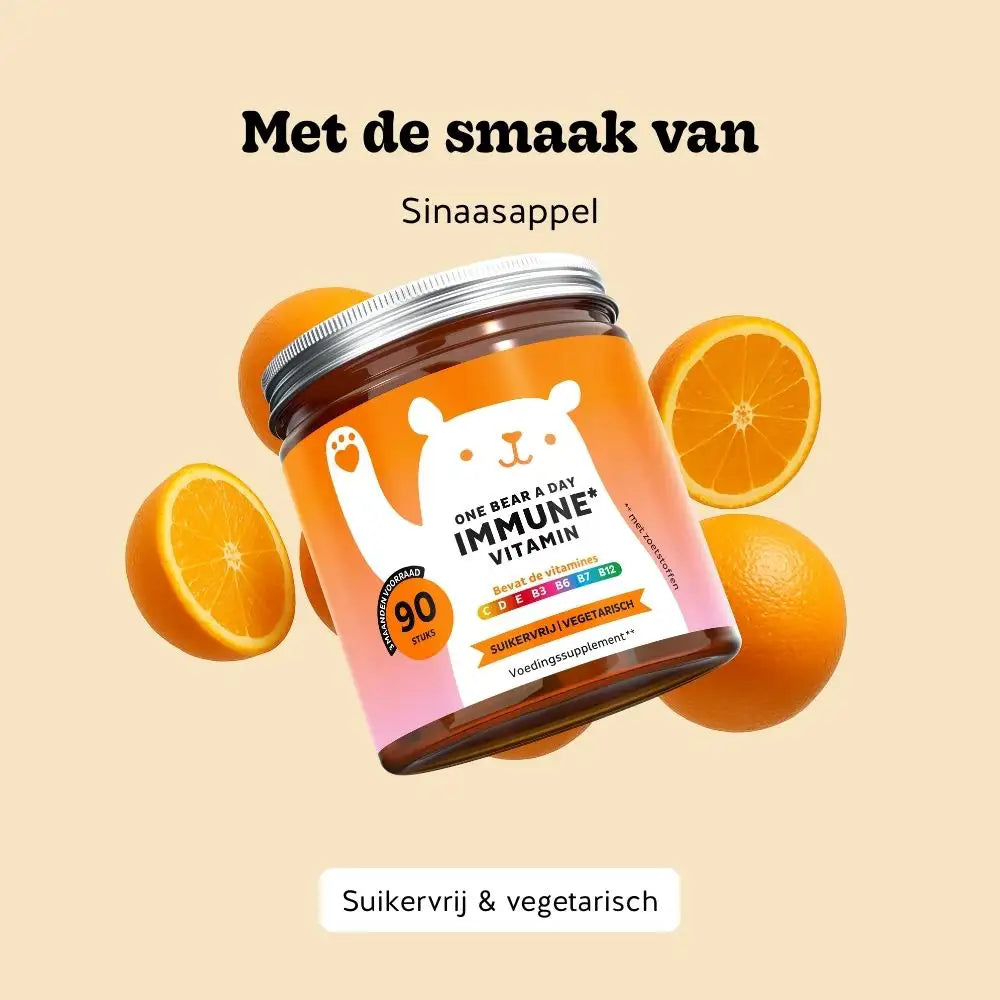 Immune Vitamin 90 gummies met sinaasappelsmaak - suikervrij en vegetarisch l Bears with Benefits