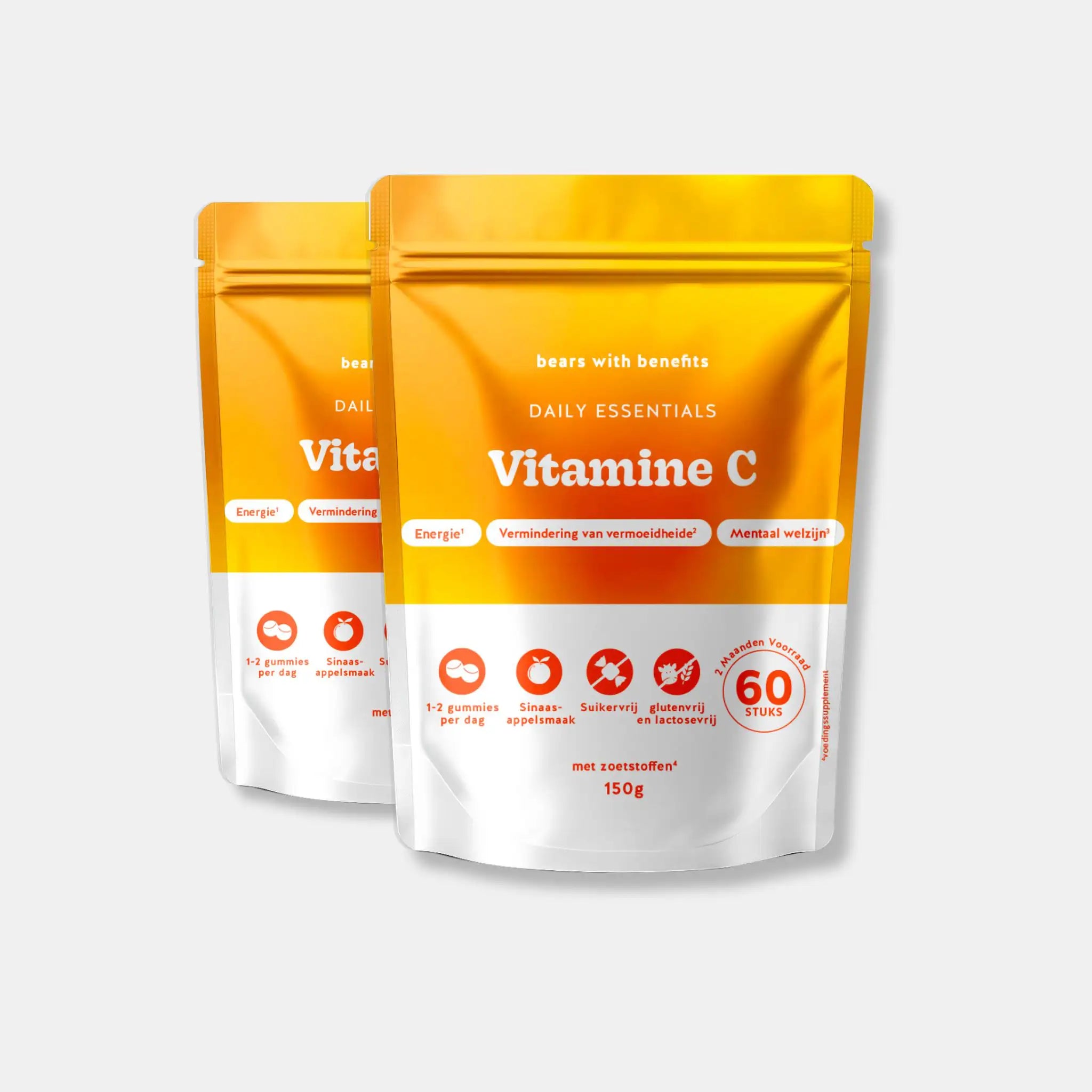 2-pack Vitamine C Essentials gummies – immuunsysteem, energie en vermoeidheid l Bears with Benefits