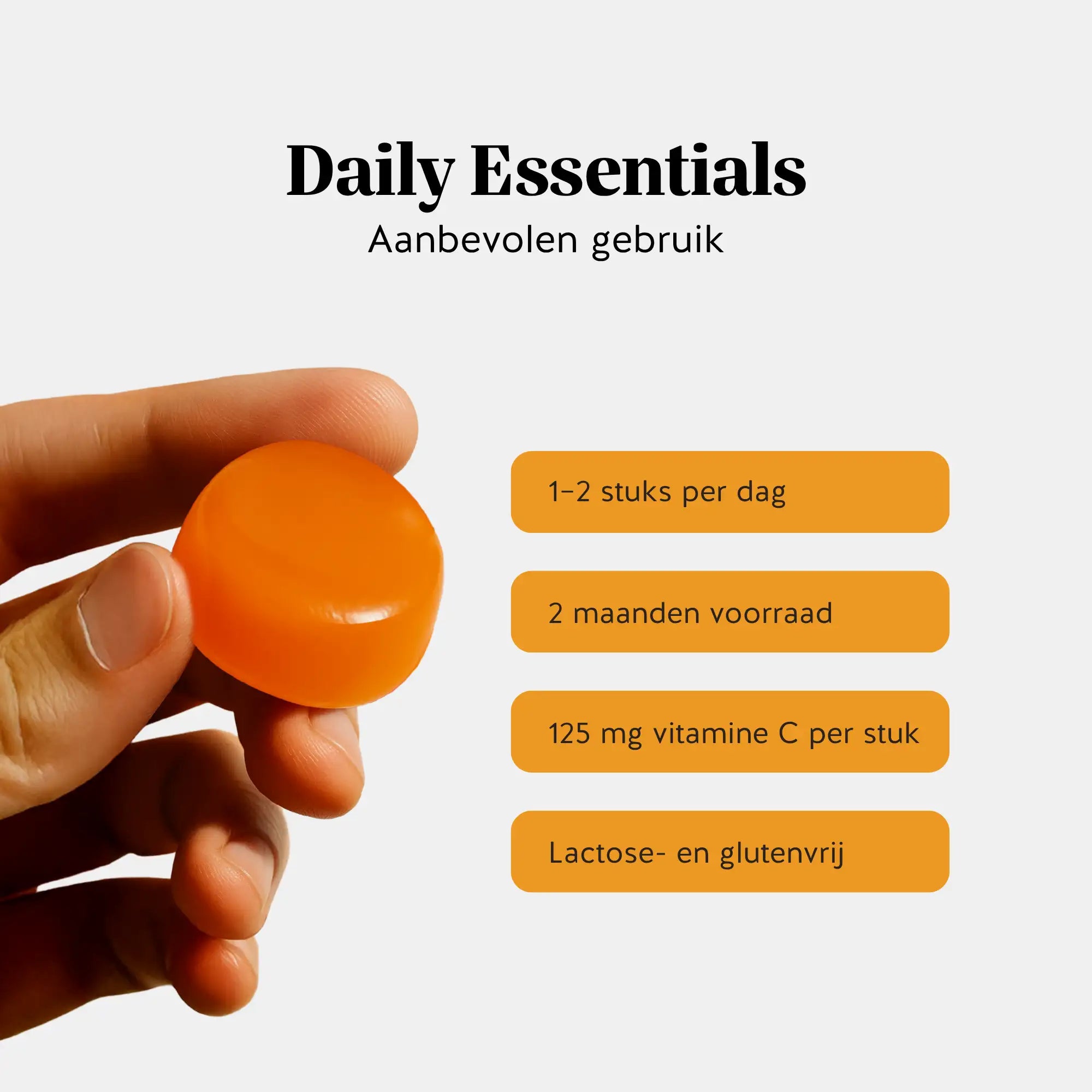 Aanbevolen dosering vitamine C gummies – 1 tot 2 stuks per dag, 125 mg per gummy l Bears with Benefits