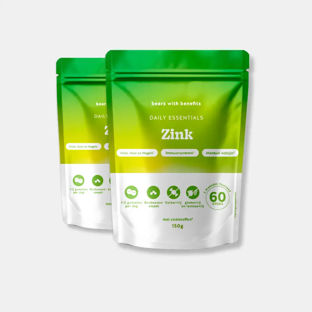 2-pack Zink Essentials gummies – huid, haar, nagels en immuunsysteem l Bears with Benefits