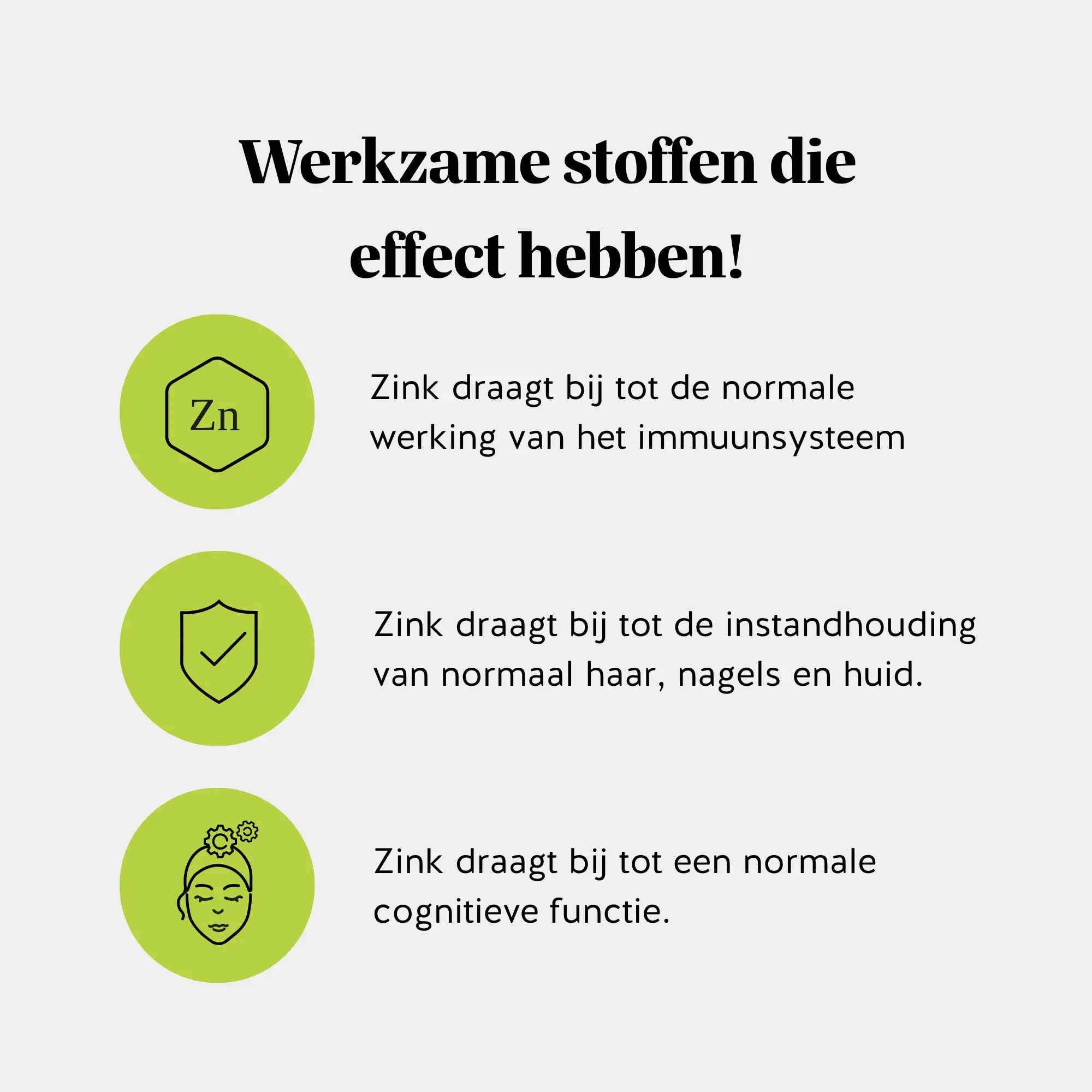 Zink voordelen en functies - draagt bij aan een normaal immuunsysteem, ondersteunt cognitieve functies en helpt bij het behoud van huid, haar en nagels - 60 stuks l Bears with Benefits