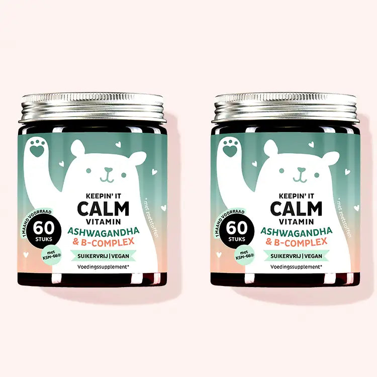 De Keepin It Calm Vitaminen met Ashwaganda van Bears with Benefits als kuur voor 2 maanden.