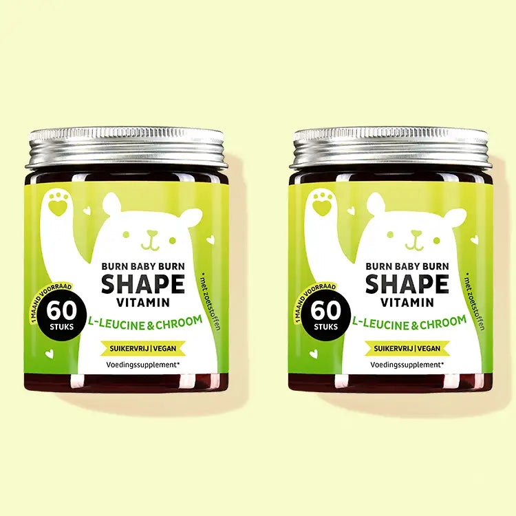 Kuur van 2 maanden Burn Baby Burn Shape met chroom, L-leucine en groene thee bladextract van Bears with Benefits voor de vetstofwisseling.