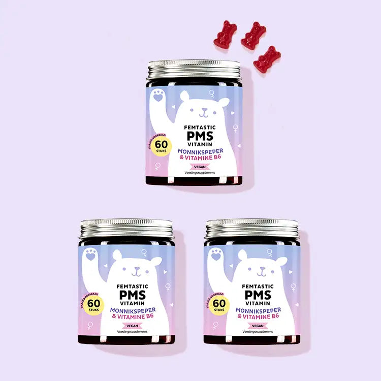 3-maandenkuur Femtastic PMS met monnikspeper en vitamine B6 door Bears with Benefits