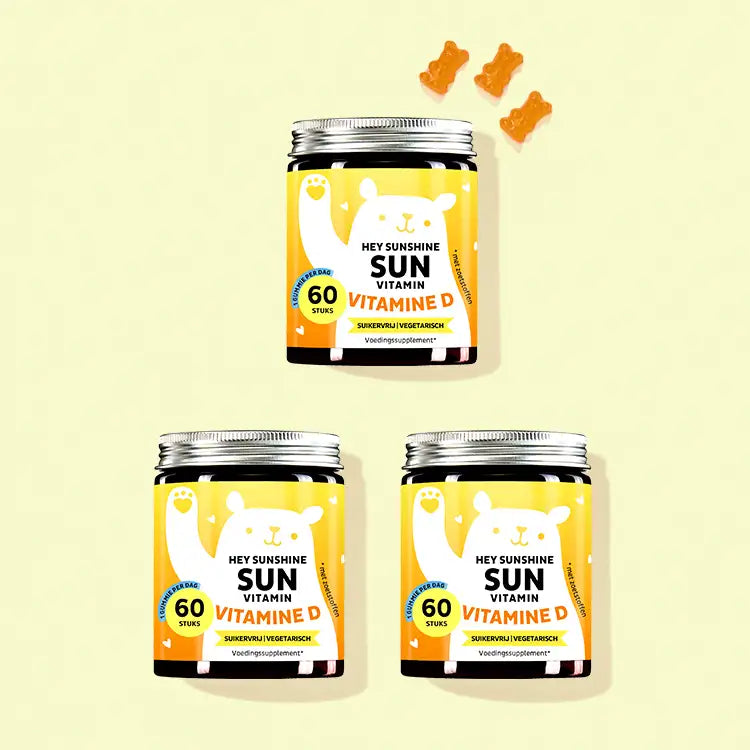 6 maanden kuur van hey Sunshine Sun Vitaminen met Vitamine D van Bears with Benefits