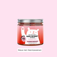 Bears with Benefits You Nailed It Nail & Hair Vitamin Keratine – vegetarische gummies voor haar en nagels, met keratine, heermoesextract, biotine, zink, seleen, koper, vitamine C en E, 45 stuks, suikervrij, nieuw met heermoesextract