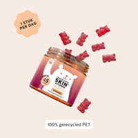 Bears with Benefits Forever Young Skin Vitamin – gummies met collageen en hyaluronzuur voor de huid, 1 stuk per dag, 45 stuks, suikervrij, 100% gerecycled PET