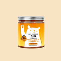 Bears with Benefits Hey Sunshine Sun Vitamin – gummies met vitamine D3 en vitamine K2, 25 µg vitamine D en 25 µg vitamine K, 90 stuks, 3 maanden voorraad, suikervrij en vegan