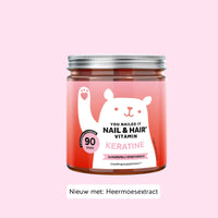 Bears with Benefits You Nailed It Nail & Hair Vitamin Keratine – vegetarische gummies voor haar en nagels, met keratine, heermoesextract, biotine, zink, seleen, koper, vitamine C en E, 90 stuks, 3 maanden voorraad, suikervrij en vegetarisch