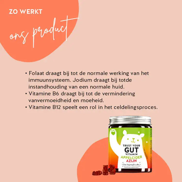 Dit zijn de effecten van de inname van het product "Trust your Gut" van Bears with Benefits met appelciderazijn