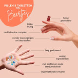 Dit zijn de voordelen van Trust your Gut vitaminebeertjes van Bears with Benefits ten opzichte van gewone pillen.