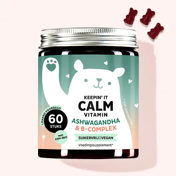 Deze foto toont een blikje van het product Keepin It Calm met Ashwaganda van Bears with Benefits.