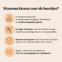 Bears with Benefits Skincredible K-Beauty Complex – Waarom onze gummies: eenvoudige dagelijkse aanvulling op je routine, vegan en zonder toegevoegde suikers, mangosmaak.