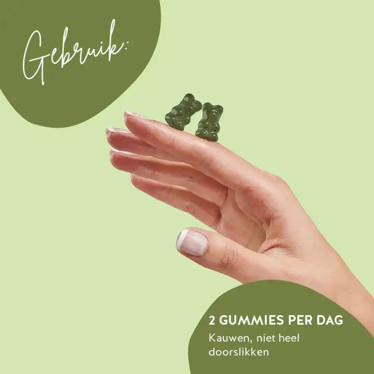 Dit is de aanbevolen inname van Eat your Super Greens Vitamins van Bears with Benefits