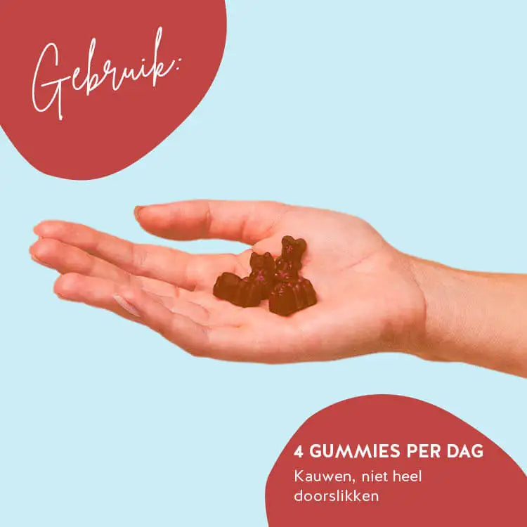 Dit is de aanbevolen inname van de Wahe-Up Call Energy Vitamins van Bears with Benefits