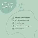 Het Hey Flawless Youth product van Bears with Benefits is ontwikkeld in samenwerking met apothekers, heeft een hoge biologische beschikbaarheid en is gluten- en lactosevrij. De verpakking is gemaakt van gerecycled PET en er is een 100% tevredenheidsgarantie.