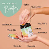 Deze ingrediënten en voedingsstoffen zitten in de One Bear A Day Immune Vitamins van Bears with Benefits: Biotine, Foliumzuur, Niacine, Vitamine A, B6 & B12, C, D en Vitamine E.