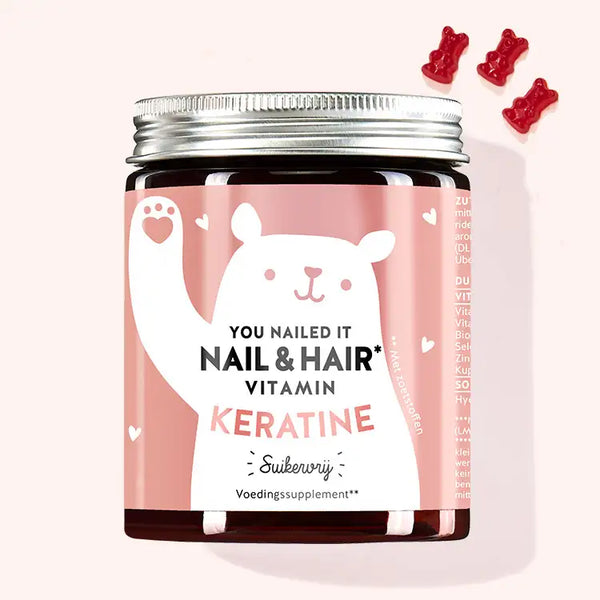 Deze foto toont een verpakking van het product You Nailed it Nail & Hair with Keratin van Bears with Benefits.