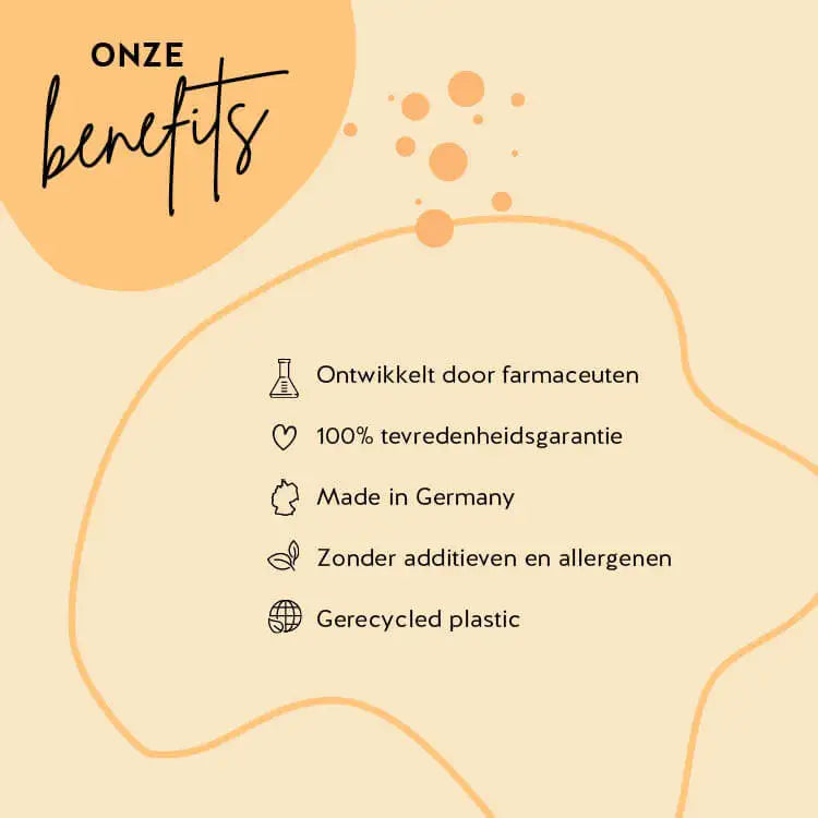 Bears with Benefits-producten zijn ontwikkeld in samenwerking met apothekers, hebben een hoge biologische beschikbaarheid en zijn gluten- en lactosevrij. De verpakking is gemaakt van gerecycled PET en er is een 100% tevredenheidsgarantie.