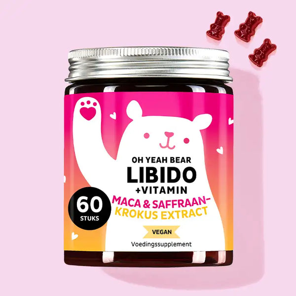 Deze foto toont een blikje van het product Oh Yeah Bear Libido Vitamin met Maca en Saffraan Extract van Bears with Benefits.