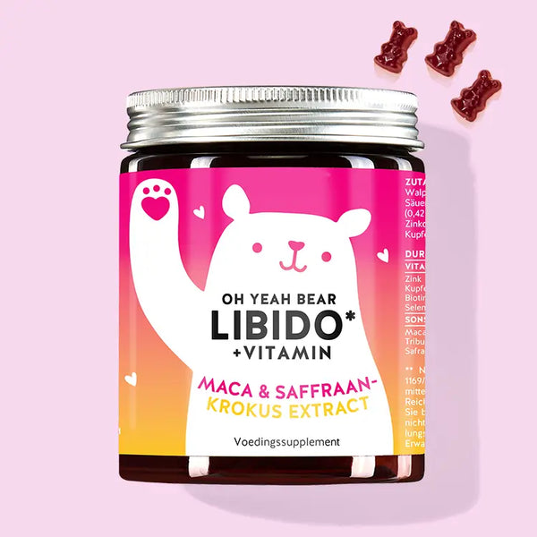 Deze foto toont een blikje van het product Oh Yeah Bear Libido Vitamin met Maca en Saffraan Extract van Bears with Benefits.