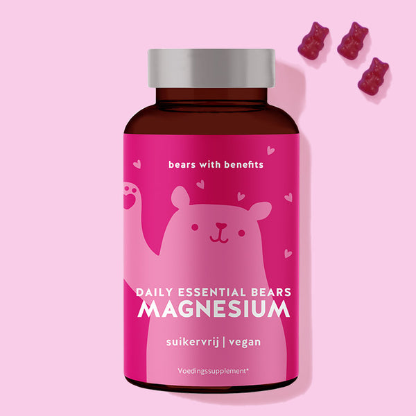 Deze foto toont een verpakking Daily Essentials Bears Magnesium van Bears with Benefits.