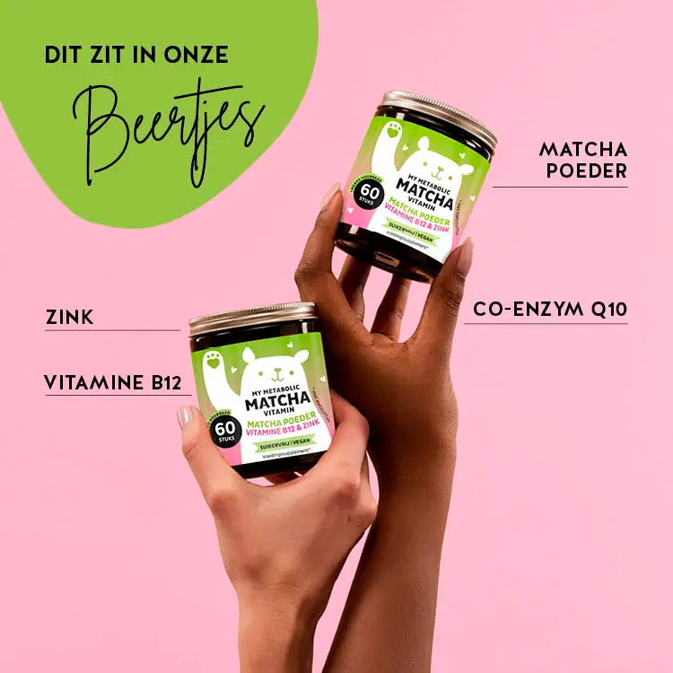 Ingrediënten van My Metabolic Matcha met Matcha voor vet verbanden. Bevat vitamine B12,  zink, en matcha.