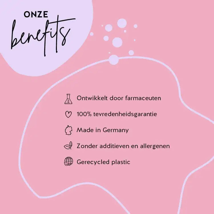 Het product Femtastic PMS met monnikspeper en vitamine B6 van Bears with Benefits is ontwikkeld in samenwerking met apothekers, heeft een hoge biologische beschikbaarheid en is gluten- en lactosevrij. De verpakking is gemaakt van gerecycled PET en er is een 100% tevredenheidsgarantie.
