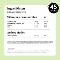 Bears with Benefits My Metabolic Matcha – met vitamine B12, riboflavine, niacine, zink en 80 mg matchapoeder van groene thee.

