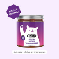 Bears with Benefits Oh Yeah Bear Libido – Vegan gummies met zink voor een normale vruchtbaarheid, nieuwe formule met ginsengextract, 90 gummies met sinaasappel-perziksmaak.