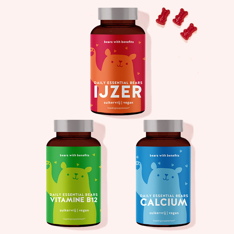 Essentieel voor veganisten trio: Vitamine B12 + Ijzer + Calcium