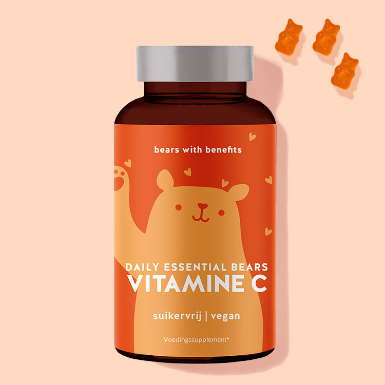 Deze foto toont een verpakking Daily Essentials Bears vitamine Vitamine C van Bears with Benefits.