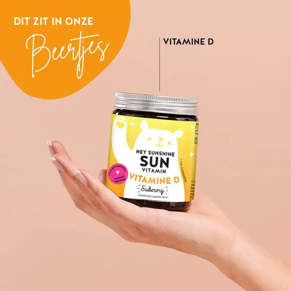 Deze ingrediënten en voedingsstoffen zitten in de Hey Sunshine Sun Vitamins van Bears with Benefits: Vitamine D