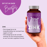 Deze afbeelding toont de ingrediënten van het product Daily Essential Bears with Zink van Bears with Benefits.
