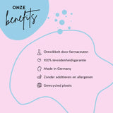 De Mama Bear Prenatal zwangerschapsvitaminen van Bears with Benefits zijn ontwikkeld in samenwerking met apothekers, hebben een hoge biologische beschikbaarheid en zijn gluten- en lactosevrij. De verpakking is gemaakt van gerecycled PET en er is een 100% tevredenheidsgarantie.