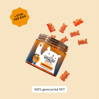 Bears with Benefits Catch of the Day Vitality Support – vegan gummies met Omega 3 DHA uit algenolie, DHA 50 mg, vitamine C 20 mg en vitamine E 1,8 mg, 45 stuks, 1 stuk per dag en 100% gerecycled PE