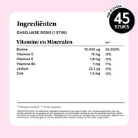 Bears with Benefits Ah-Mazing Hair* Vitamin – suikervrije vegan biotine gummies voor haar, huid en nagels, biotine 10.000 µg, zink 1,5 mg, jodium 22,5 µg, vitamine C 12 mg, vitamine E 1,8 mg en vitamine B6 1 mg, 45 stuks, dagelijkse dosis 1 stuk