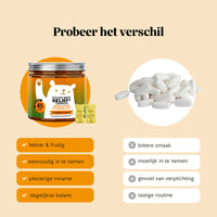 Voordelen van de vegan gummies Bye Bye Sniff! Relief* Complex van Bears with Benefits ten opzichte van traditionele supplementpillen.