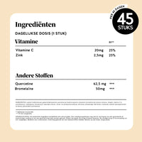 Volledige lijst van ingrediënten van de Bye Bye Sniff! Relief* Complex gummies van Bears with Benefits in gummyvorm. Potje met 45 stuks.
