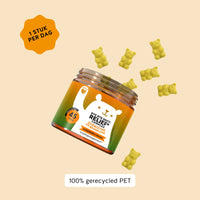Aanbevolen inname van Bye Bye Sniff! Relief* Complex gummies van Bears with Benefits voor dagelijkse ondersteuning. Potje met 45 stuks.