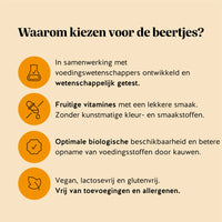 Redenen om te kiezen voor de vegan gummies Bye Bye Sniff! Relief* Complex van Bears with Benefits, ontwikkeld met wetenschappelijk geselecteerde ingrediënten en zonder kunstmatige kleur- en smaakstoffen.