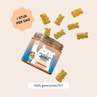 Bears with Benefits Skin* in the Game Barrier Protect** Complex – Suikervrije hyaluronzuur gummies voor dagelijkse huidroutine, 20 mg hyaluronzuur per gummy, 45 stuks, 1 stuk per dag, vegan, 100% gerecycled PET